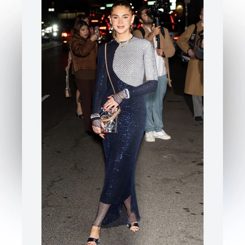 New Tory Burch Sequined ColorBlock Dress